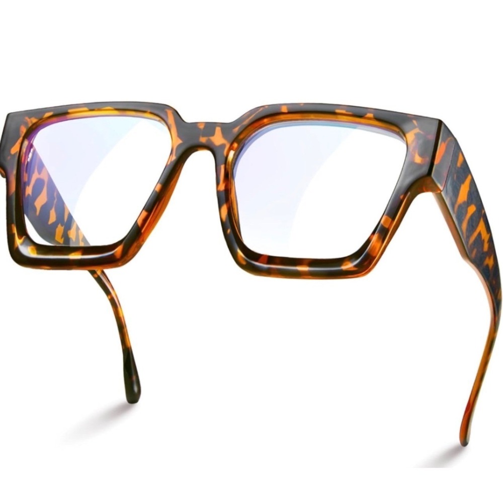 Livho Oversized Blue Light Blocking Glasses Womens Tortoise Rectangle Fashion
